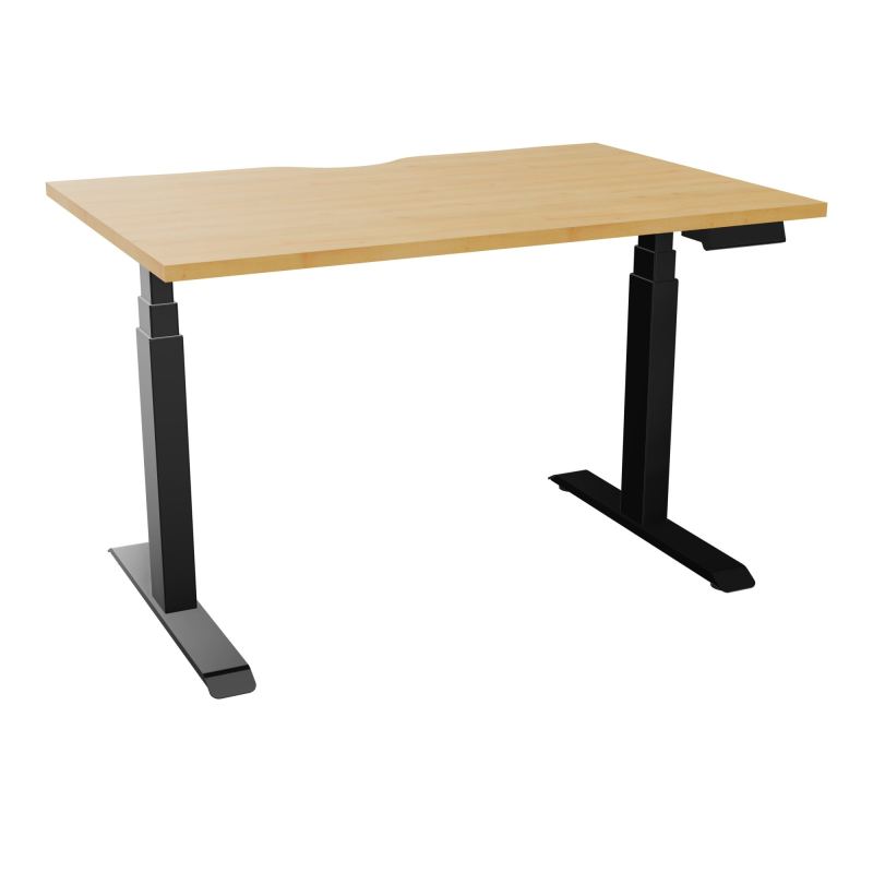 AXEL 2 BUREAU RECT L120XP80 ECHANCRURE - MOTORISE - 4 UTILLISATEURS x 2 MEM + USB   R5 SG
