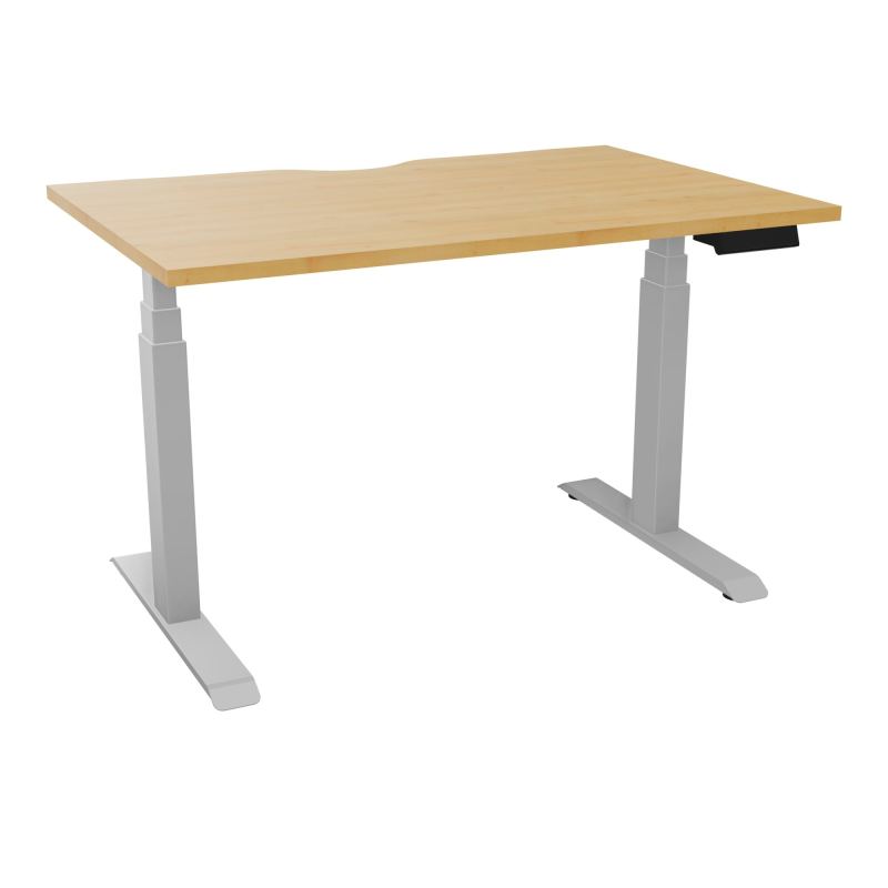 AXEL 2 BUREAU RECT L120XP80 ECHANCRURE - MOTORISE - 4 UTILLISATEURS x 2 MEM + USB   R5 Z4