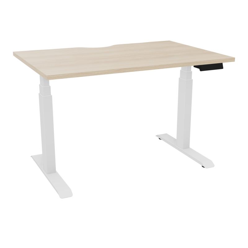 AXEL 2 BUREAU RECT L120XP80 ECHANCRURE - MOTORISE - 4 UTILLISATEURS x 2 MEM + USB   RZ SO