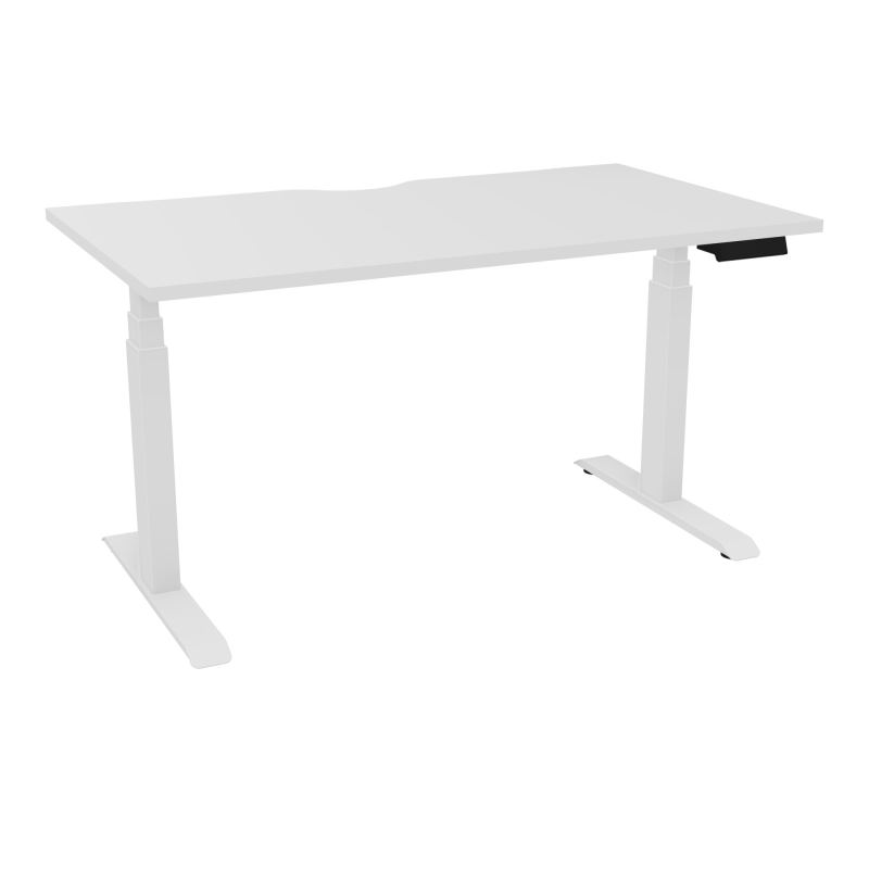 AXEL 2 BUREAU RECT L140XP80 ECHANCRURE - MOTORISE - 4 UTILLISATEURS x 2 MEM + USB   MG SO