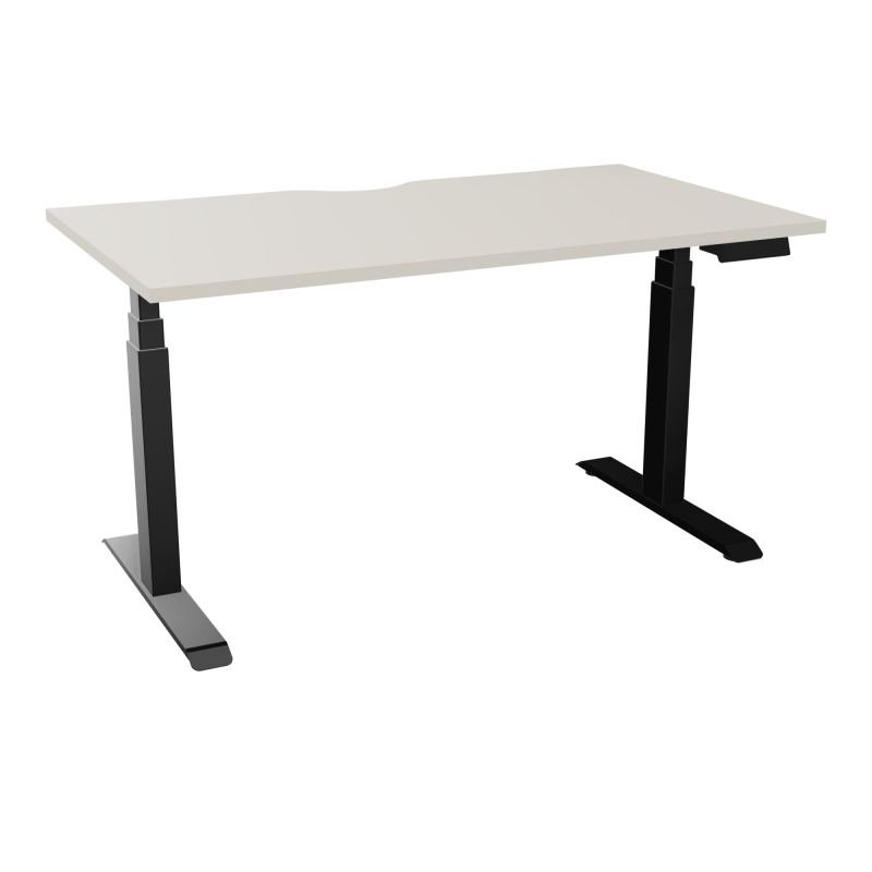AXEL 2 BUREAU RECT L140XP80 ECHANCRURE - MOTORISE - 4 UTILLISATEURS x 2 MEM + USB   N5 SG