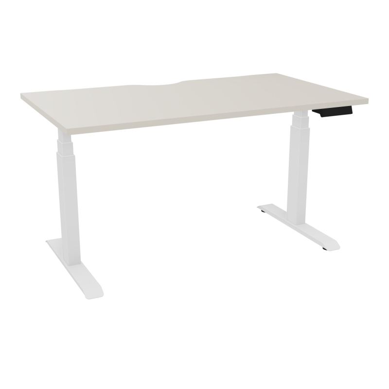 AXEL 2 BUREAU RECT L140XP80 ECHANCRURE - MOTORISE - 4 UTILLISATEURS x 2 MEM + USB   N5 SO