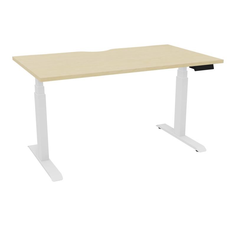 AXEL 2 BUREAU RECT L140XP80 ECHANCRURE - MOTORISE - 4 UTILLISATEURS x 2 MEM + USB   N8 SO