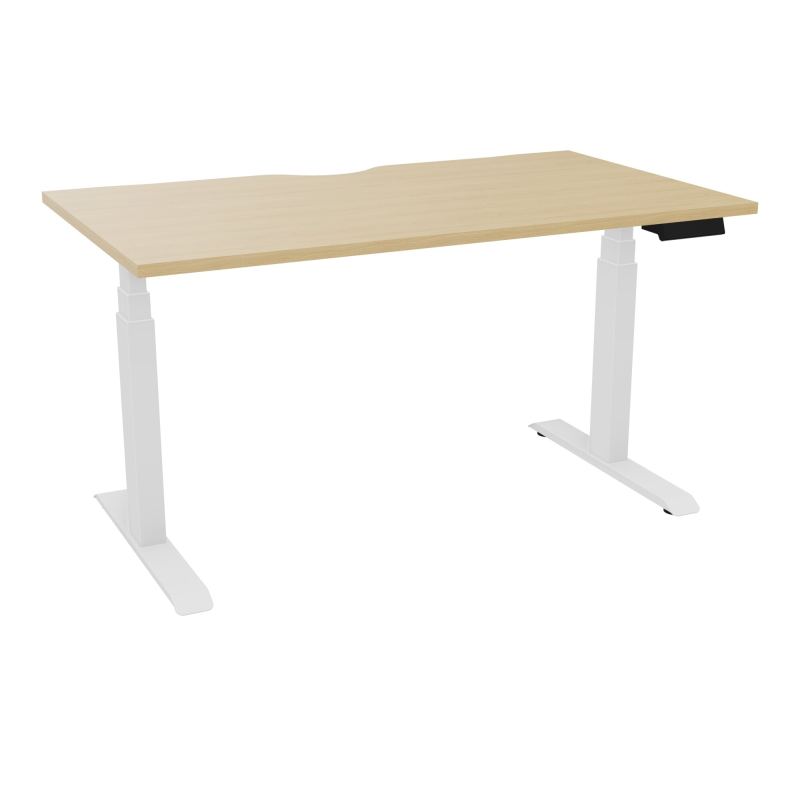 AXEL 2 BUREAU RECT L140XP80 ECHANCRURE - MOTORISE - 4 UTILLISATEURS x 2 MEM + USB   R1 SO