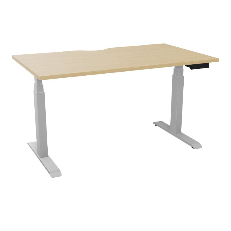AXEL 2 BUREAU RECT L140XP80 ECHANCRURE - MOTORISE - 4 UTILLISATEURS x 2 MEM + USB   R1 Z4