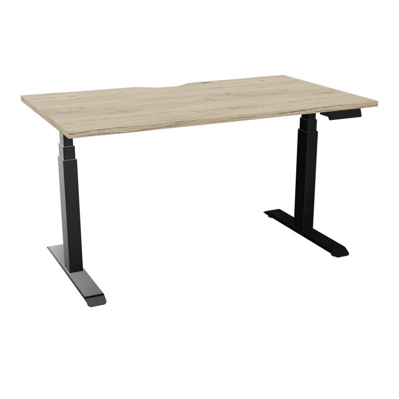 AXEL 2 BUREAU RECT L140XP80 ECHANCRURE - MOTORISE - 4 UTILLISATEURS x 2 MEM + USB   R3 SG