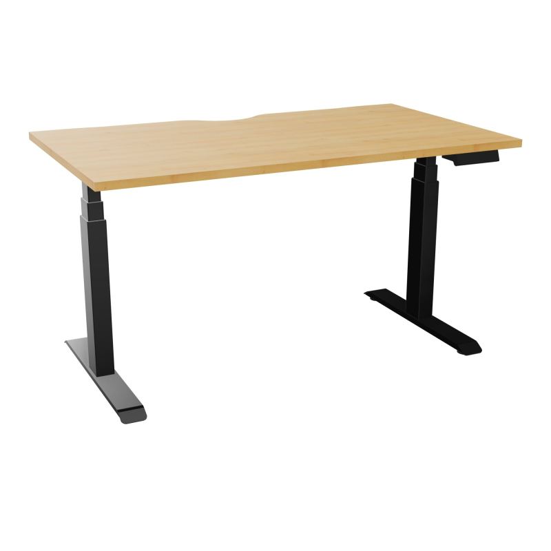 AXEL 2 BUREAU RECT L140XP80 ECHANCRURE - MOTORISE - 4 UTILLISATEURS x 2 MEM + USB   R5 SG