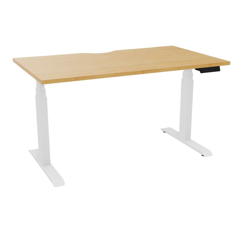 AXEL 2 BUREAU RECT L140XP80 ECHANCRURE - MOTORISE - 4 UTILLISATEURS x 2 MEM + USB   R5 SO
