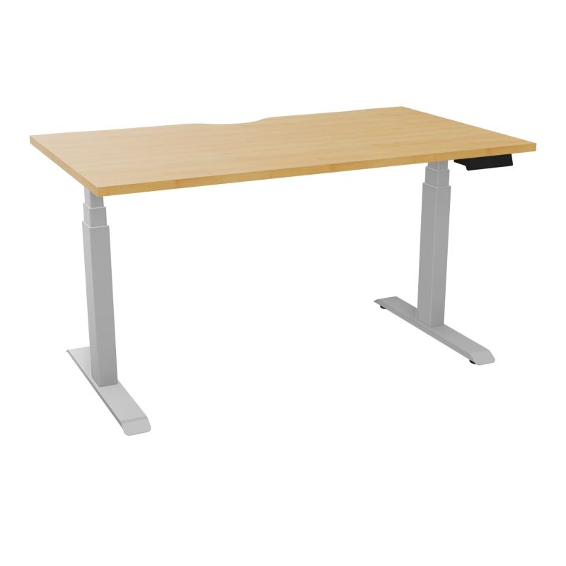 AXEL 2 BUREAU RECT L140XP80 ECHANCRURE - MOTORISE - 4 UTILLISATEURS x 2 MEM + USB   R5 Z4