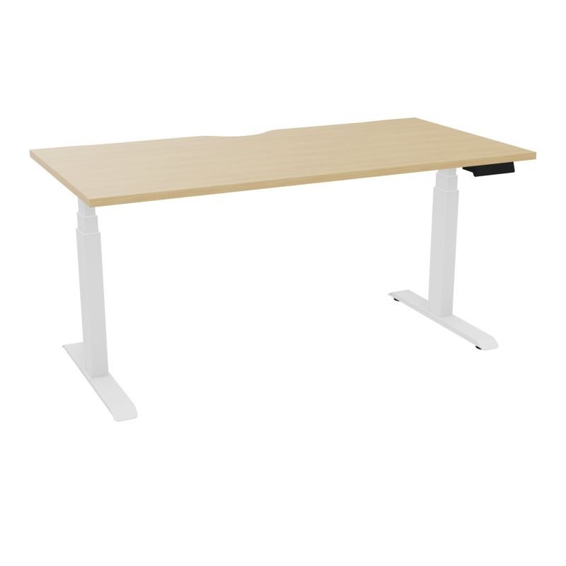 AXEL 2 BUREAU RECT L160XP80 ECHANCRURE - MOTORISE - 4 UTILLISATEURS x 2 MEM + USB   R1 SO