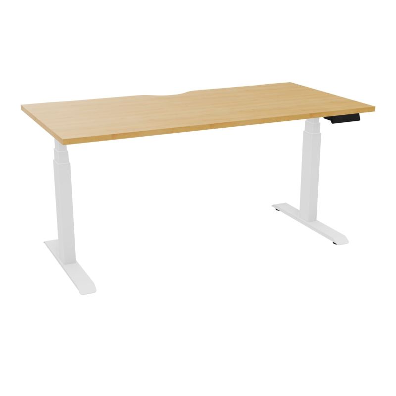 AXEL 2 BUREAU RECT L160XP80 ECHANCRURE - MOTORISE - 4 UTILLISATEURS x 2 MEM + USB   R5 SO