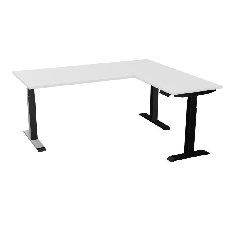 AXEL 2 BUREAU RECT 180x80 PP OBT + RT 60X80 - MOTORISE - 4 UTILLISATEURS x 2 MEM + USB