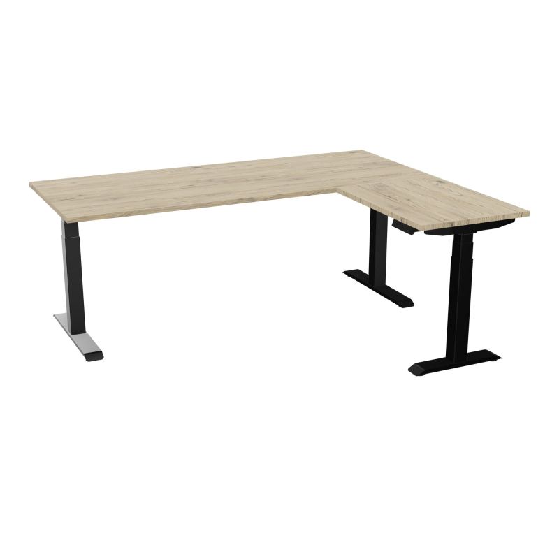 AXEL 2 BUREAU RECT 200x80 PP OBT + RT 60X80  - MOTORISE - 4 UTILLISATEURS x 2 MEM + USB R3