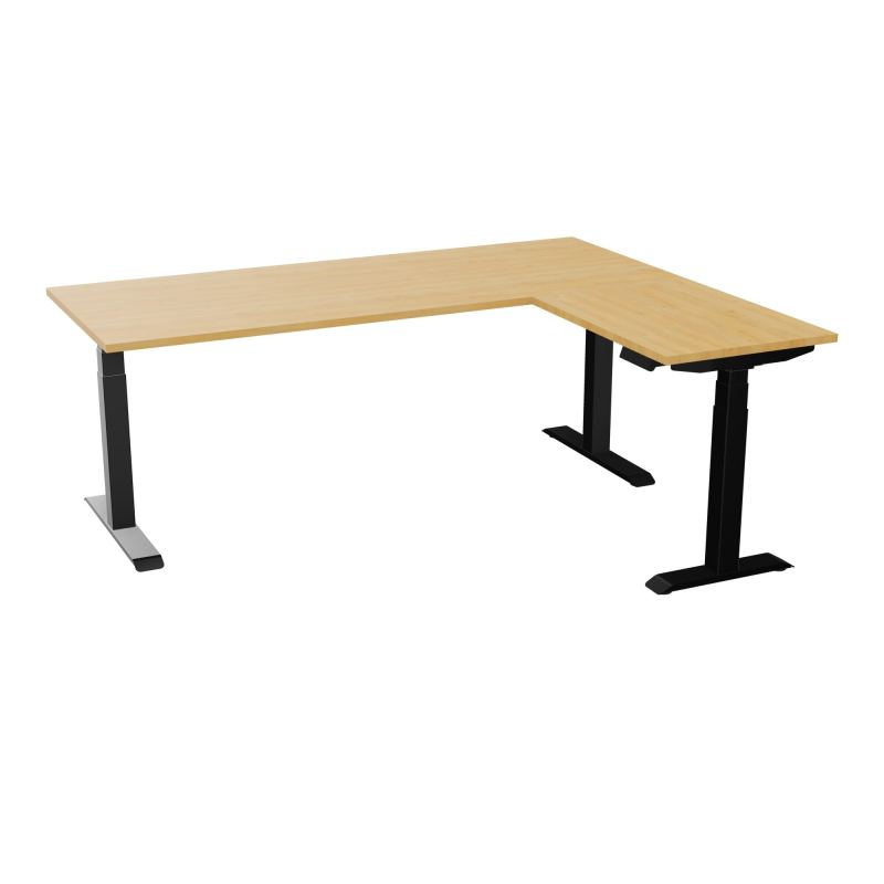 AXEL 2 BUREAU RECT 200x80 PPOBT + RT 60X80  - MOTORISE - 4 UTILLISATEURS x 2 MEM + USB R
