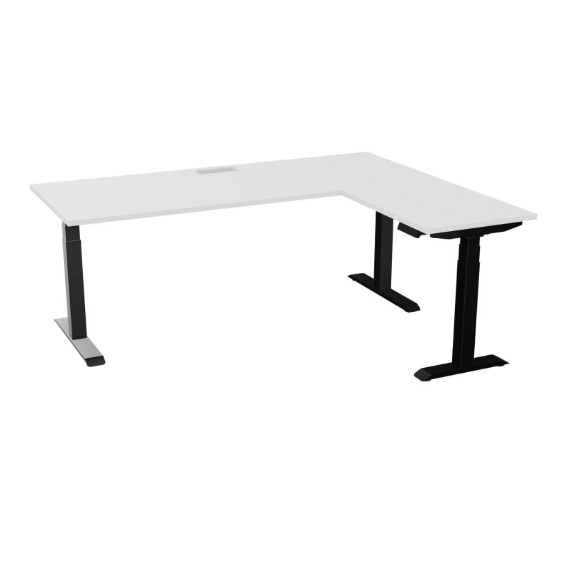 AXEL 2 BUREAU RECT 200x80 DECOUPE TRAPPE + GOUL + RT 60X80 - MOTORISE - 4 UTILLISATEURS x
