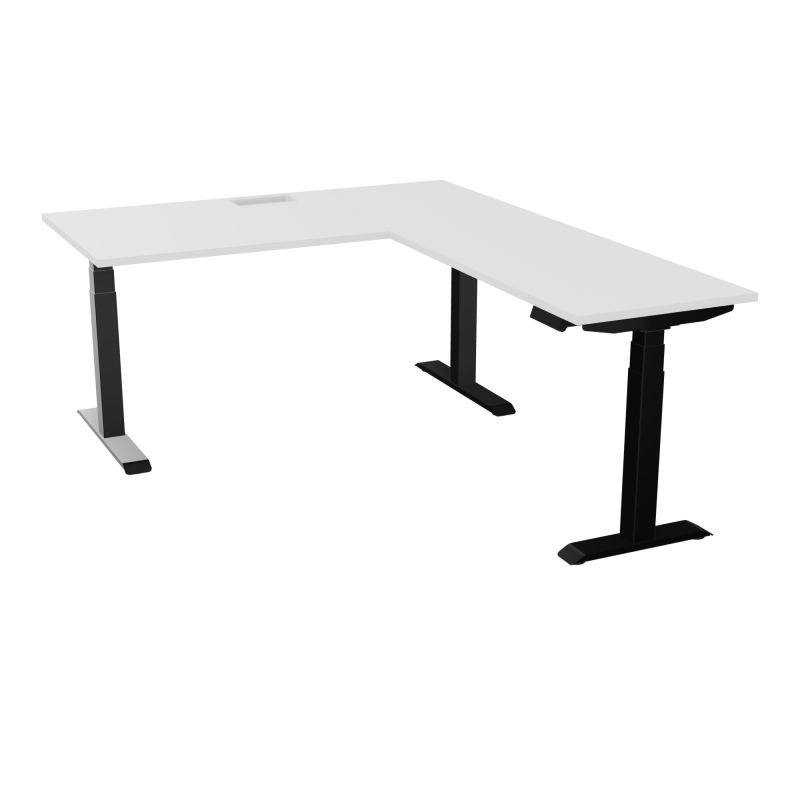 AXEL 2 BUREAU RECT 160x80 DECOUPE TRAPPE + GOUL + RT 60X120 - MOTORISE - 4 UTILLISATEURS x