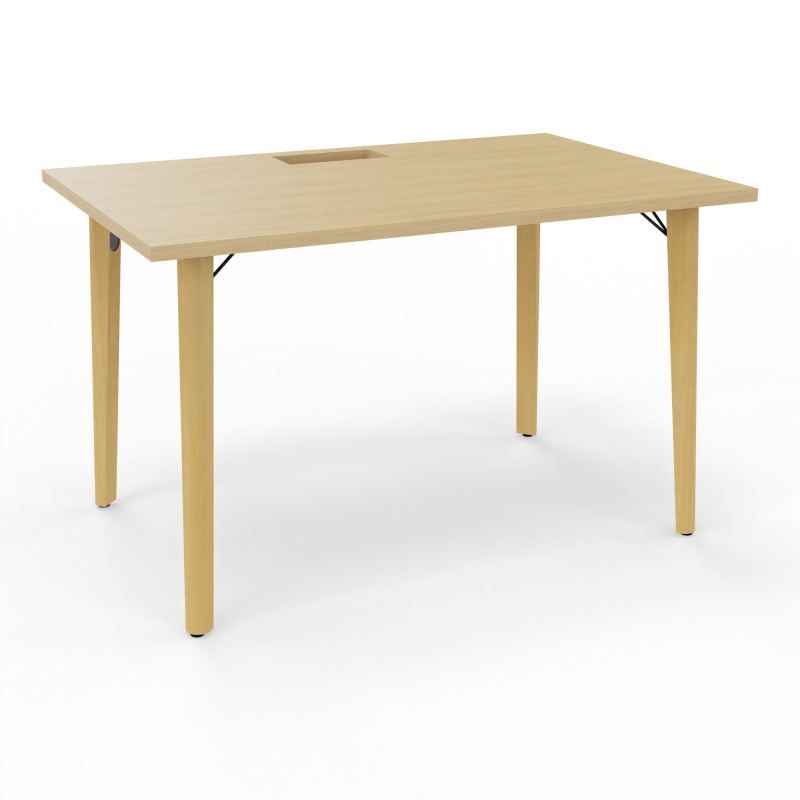 ROBIN T RECT L120 P80 DECOUPE TRAPPE SIMPLE ACCES PIEDS PLATINE HETRE/METAL + GOULOTTE R1