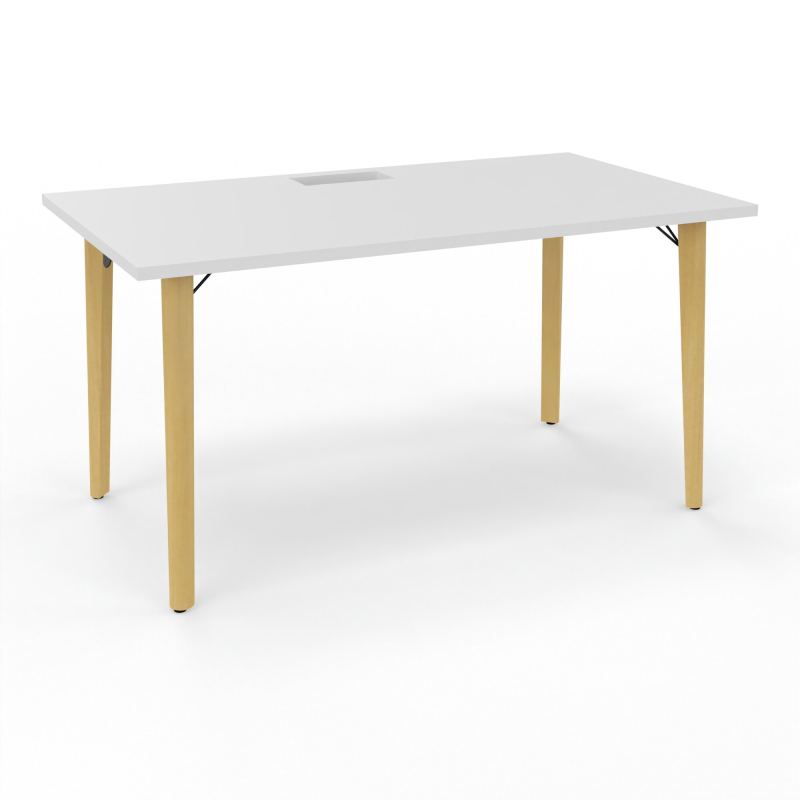 ROBIN T RECT L140 P80 DECOUPE TRAPPE SIMPLE ACCES PIEDS PLATINE HETRE/METAL + GOULOTTE MG