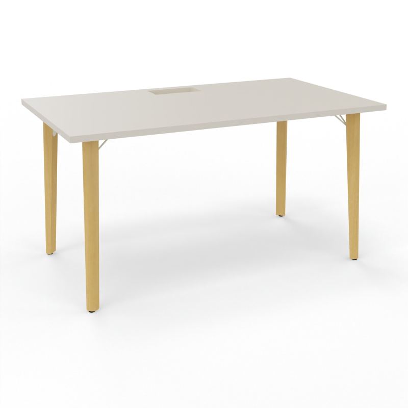 ROBIN T RECT L140 P80 DECOUPE TRAPPE SIMPLE ACCES PIEDS PLATINE HETRE/METAL + GOULOTTE N5