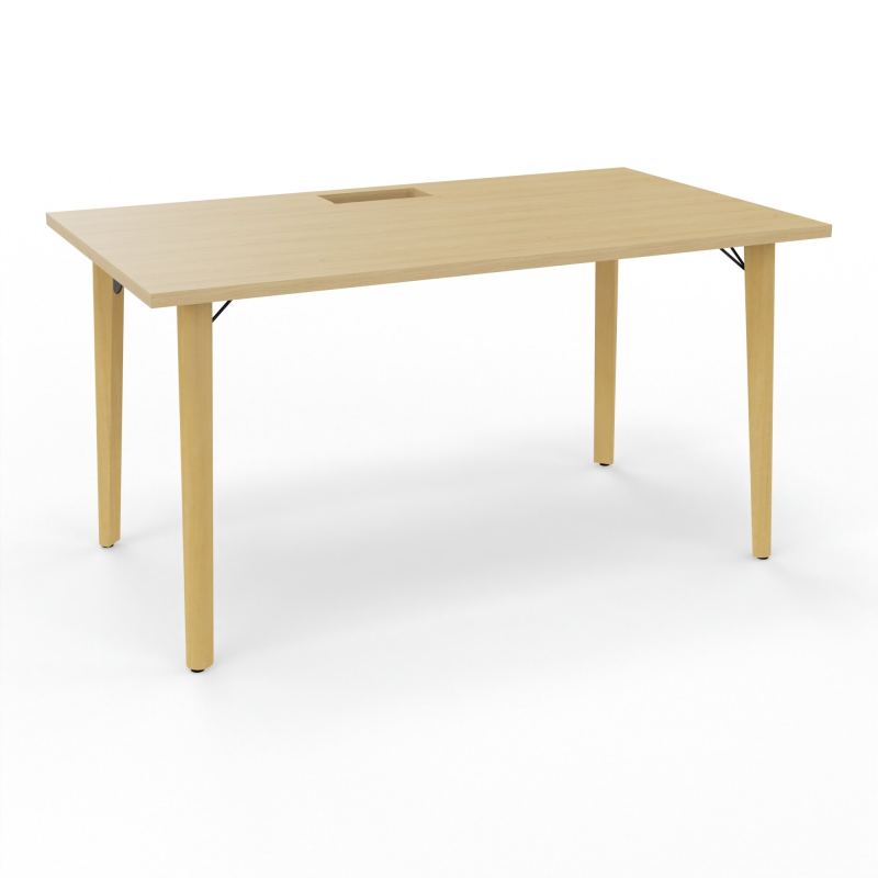 ROBIN T RECT L140 P80 DECOUPE TRAPPE SIMPLE ACCES PIEDS PLATINE HETRE/METAL + GOULOTTE R1