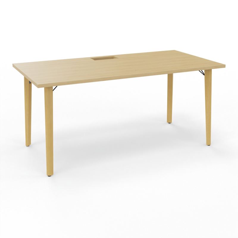 ROBIN T RECT L160 P80 DECOUPETRAPPE SIMPLE ACCES PIEDS PLATINE HETRE/METAL + GOULOTTE R1