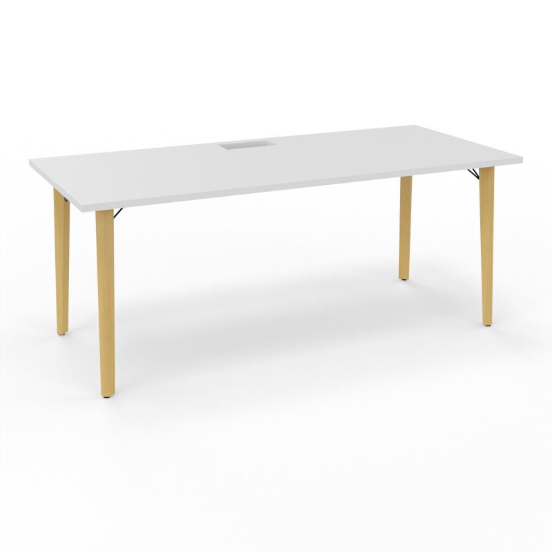 ROBIN T RECT L180 P80 DECOUPE TRAPPE SIMPLE ACCES PIEDS PLATINE HETRE/METAL + GOULOTTE MG