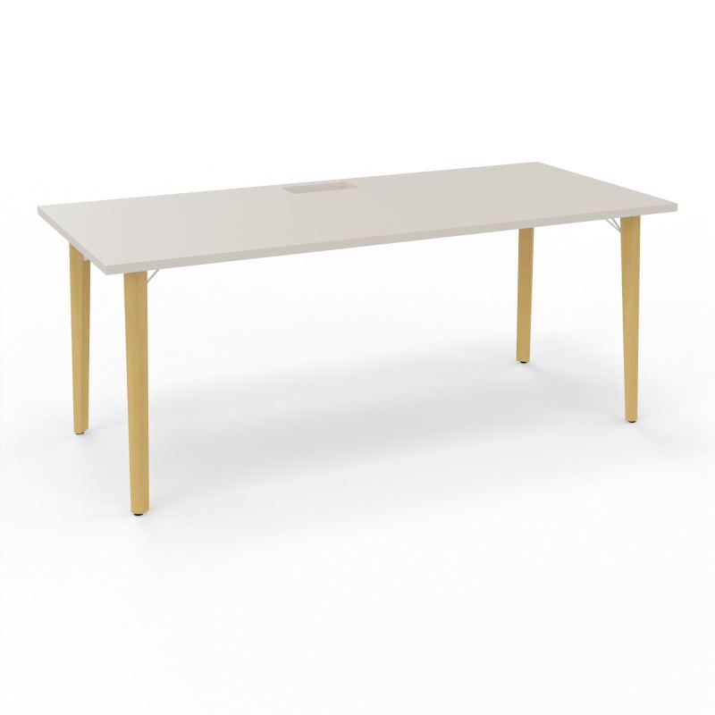 ROBIN T RECT L180 P80 DECOUPE TRAPPE SIMPLE ACCES PIEDS PLATINE HETRE/METAL + GOULOTTE N5