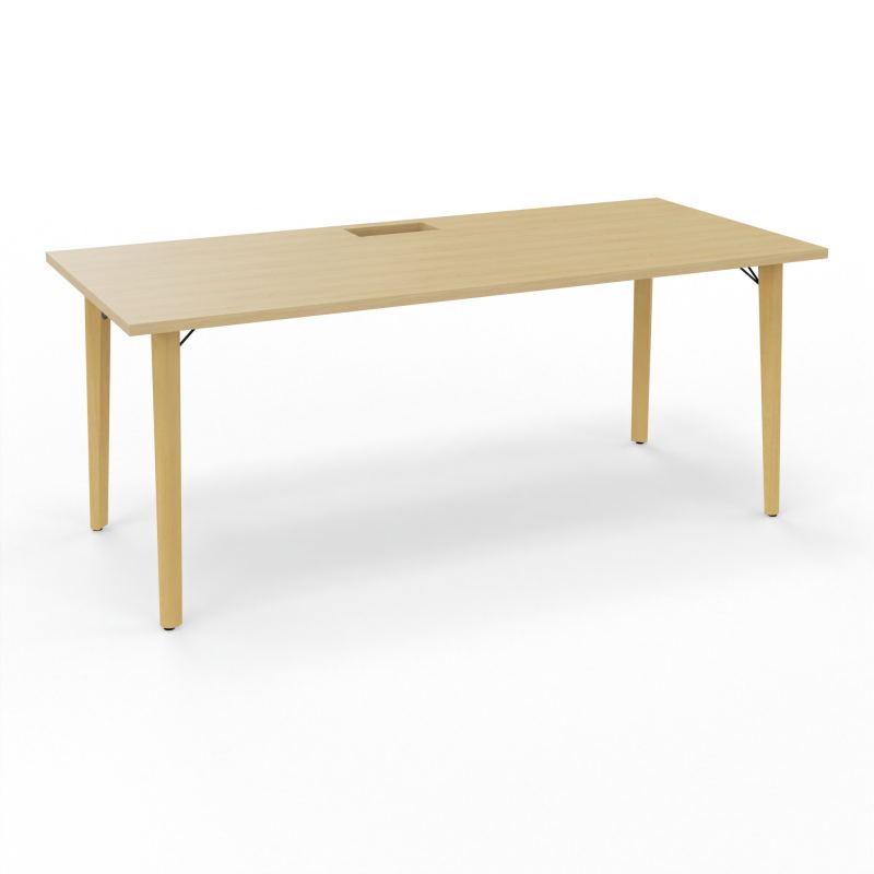 ROBIN T RECT L180 P80 DECOUPE TRAPPE SIMPLE ACCES PIEDS PLATINE HETRE/METAL + GOULOTTE R1