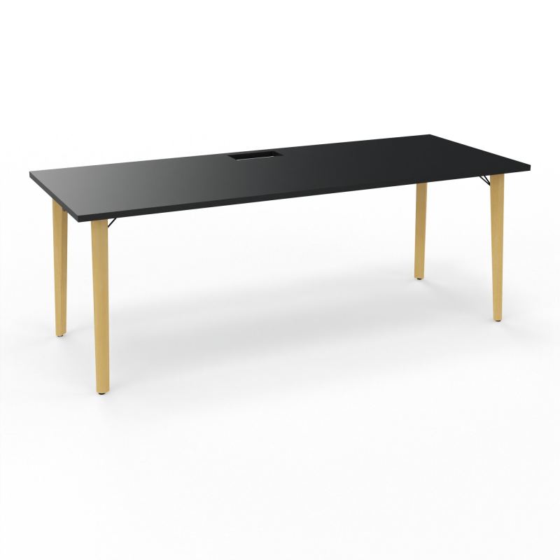 ROBIN T RECT L200 P80 DECOUPE TRAPPE SIMPLE ACCES PIEDS PLATINE HETRE/METAL + GOULOTTE R9