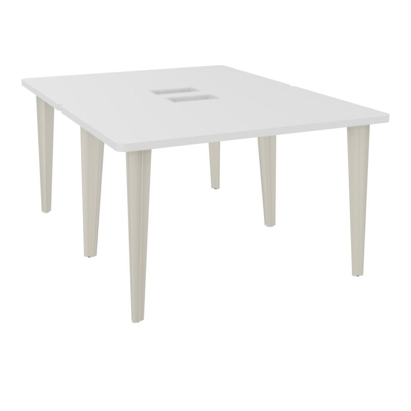 2 BUREAUX RECT L120XP160 PERCES POUR TRAPPE  SUR PIET FX DONT 2 ELECTRS  + GOULOTTE