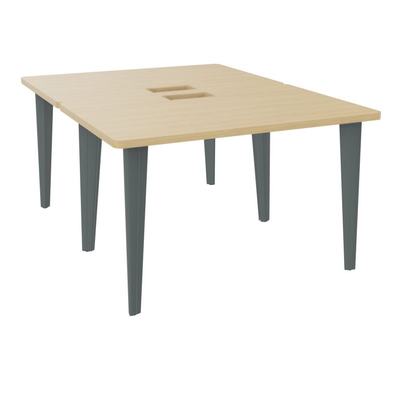 2 BUREAUX RECT L120XP160 PERCES POUR TRAPPE  SUR PIET FX DONT 2 ELECTRS  + GOULOTTE  R1 S