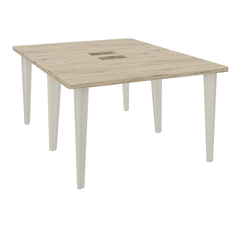 2 BUREAUX RECT L120XP160 PERCES POUR TRAPPE  SUR PIET FX DONT 2 ELECTRS  + GOULOTTE  R3 Z
