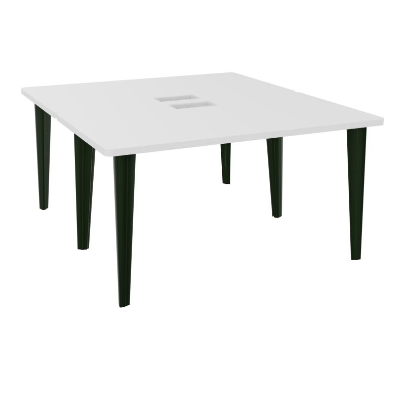 2 BUREAUX RECT L140XP160 PERCES POUR TRAPPE  SUR PIET FX DONT 2 ELECTRS  + GOULOTTE