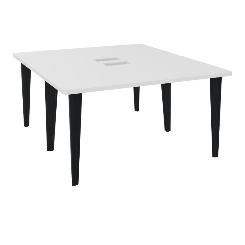 2 BUREAUX RECT L140XP160 PERCES POUR TRAPPE  SUR PIET FX DONT 2 ELECTRS  + GOULOTTE MG ZP