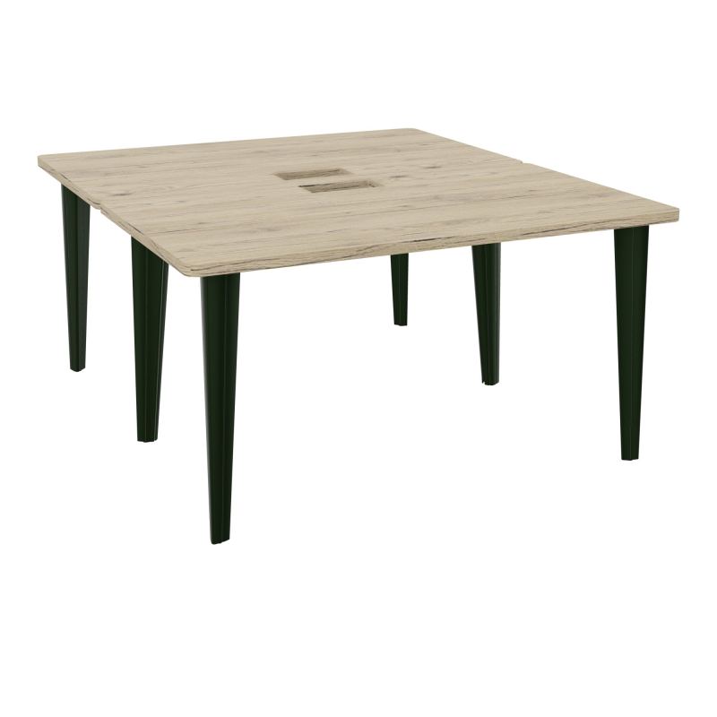 2 BUREAUX RECT L140XP160 PERCES POUR TRAPPE  SUR PIET FX DONT 2 ELECTRS  + GOULOTTE  R3 S