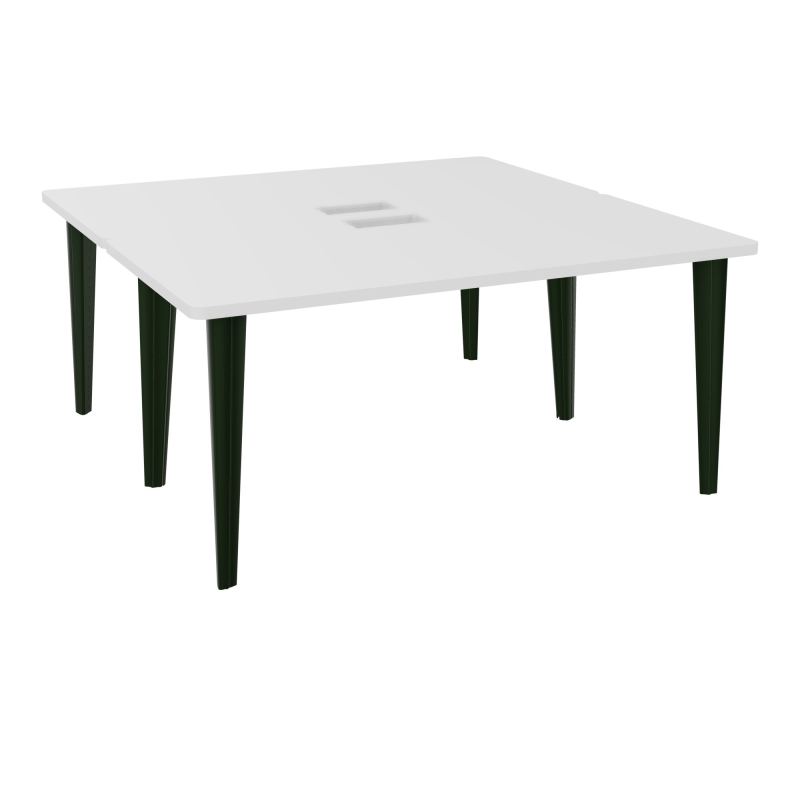 2 BUREAUX RECT L160XP160 PERCES POUR TRAPPE  SUR PIET FX DONT 2 ELECTRS  + GOULOTTE