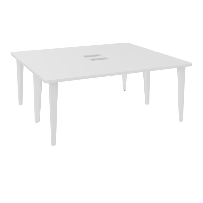 2 BUREAUX RECT L180XP160 PERCES POUR TRAPPE  SUR PIET FX DONT 2 ELECTRS  + GOULOTTE MG ZO