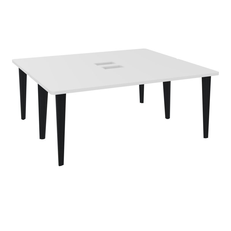 2 BUREAUX RECT L180XP160 PERCES POUR TRAPPE  SUR PIET FX DONT 2 ELECTRS  + GOULOTTE MG ZP