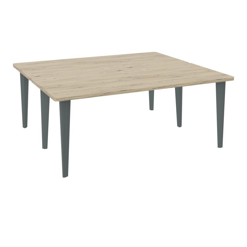 2 BUREAUX RECT L180XP160 PREPERCES  SUR PIET FX  +  GOULOTTE METAL R3 SU