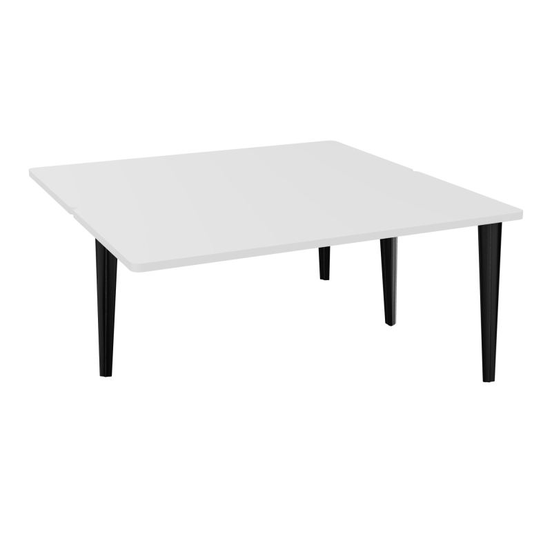 4L BUREAUX PIEDS PARTAGES POLE 2 SUIVANT L160XP160CM PRE PERCE OBT PIED FX MG SG