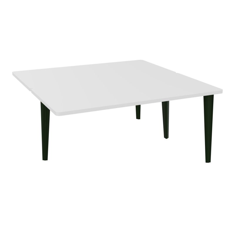 4L BUREAUX PIEDS PARTAGES POLE 2 SUIVANT L160XP160CM PRE PERCE OBT PIED FX MG ST