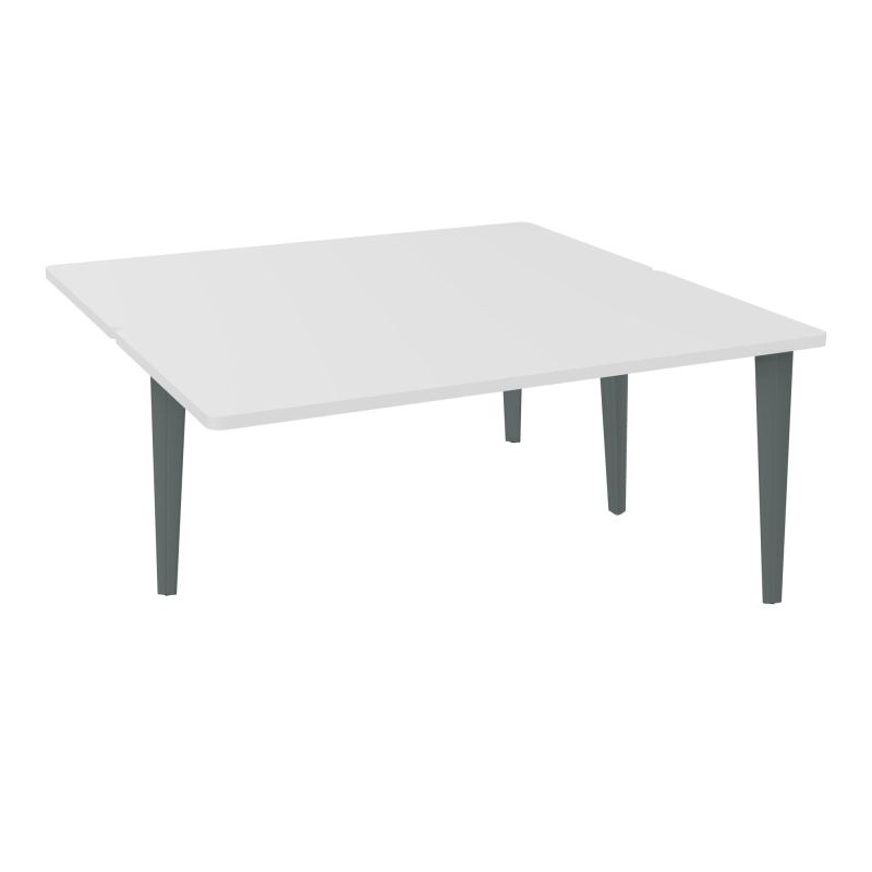 4L BUREAUX PIEDS PARTAGES POLE 2 SUIVANT L160XP160CM PRE PERCE OBT PIED FX MG SU