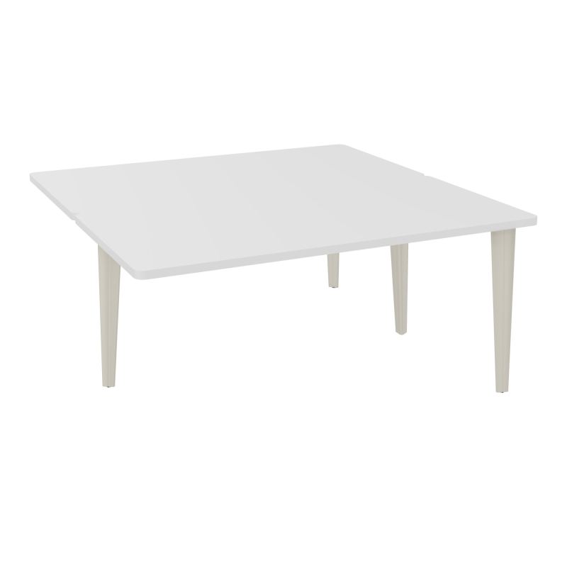 4L BUREAUX PIEDS PARTAGES POLE 2 SUIVANT L160XP160CM PRE PERCE OBT PIED FX MG ZC