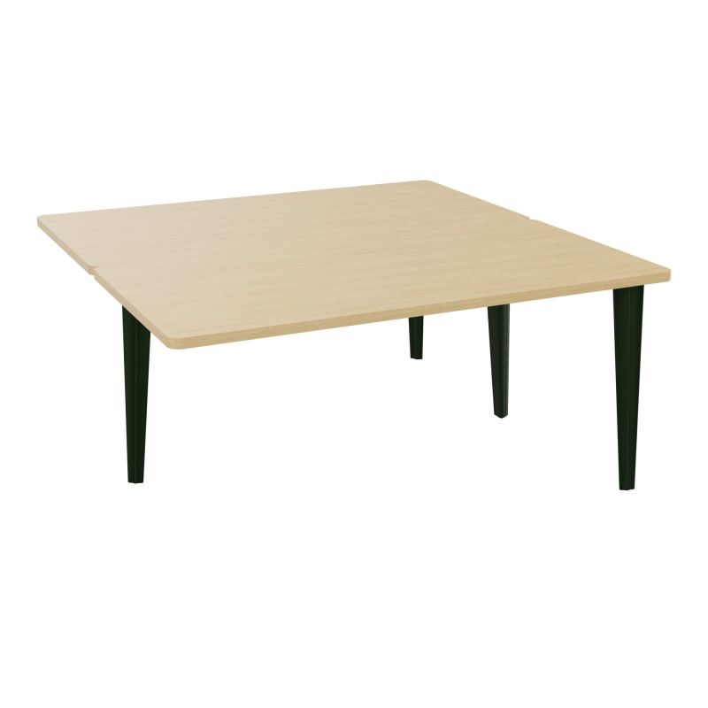 4L BUREAUX PIEDS PARTAGES POLE 2 SUIVANT L160XP160CM PRE PERCE OBT PIED FX R1 ST