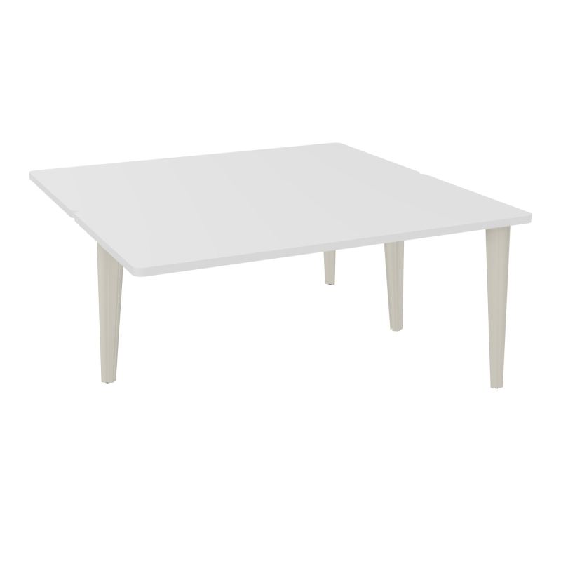 4L BUREAUX PIEDS PARTAGES POLE 2 SUIVANT L160XP160CM PRE PERCE OBT - PIED FX ELECTR MG ZC