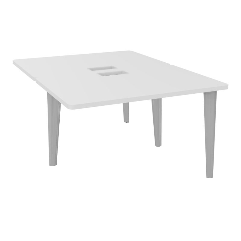4L BUREAUX PIEDS PARTAGES POLE 2 SUIVANT L120XP160CM DECOUPE TRAPPE SIMPLE ACCES PIED FX