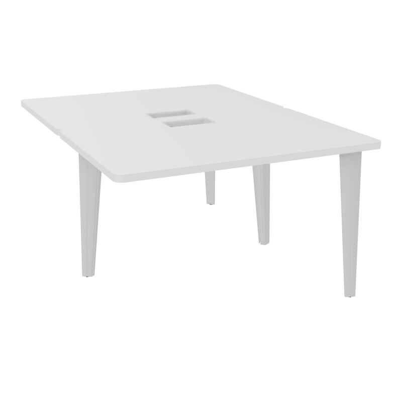 4L BUREAUX PIEDS PARTAGES POLE 2 SUIVANT L120XP160CM DECOUPE TRAPPE SIMPLE ACCES PIED FX