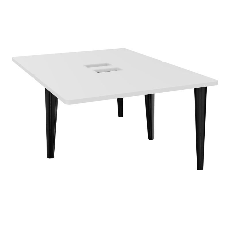 4L BUREAUX PIEDS PARTAGES POLE 2 SUIVANT L120XP160CM DECOUPE TRAPPE SIMPLE ACCES PIED FX