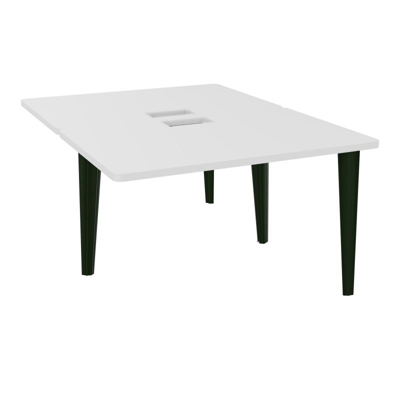 4L BUREAUX PIEDS PARTAGES POLE 2 SUIVANT L120XP160CM DECOUPE TRAPPE SIMPLE ACCES PIED FX