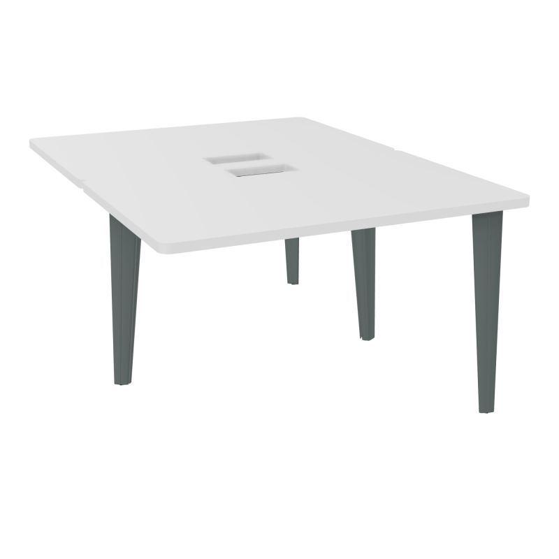 4L BUREAUX PIEDS PARTAGES POLE 2 SUIVANT L120XP160CM DECOUPE TRAPPE SIMPLE ACCES PIED FX